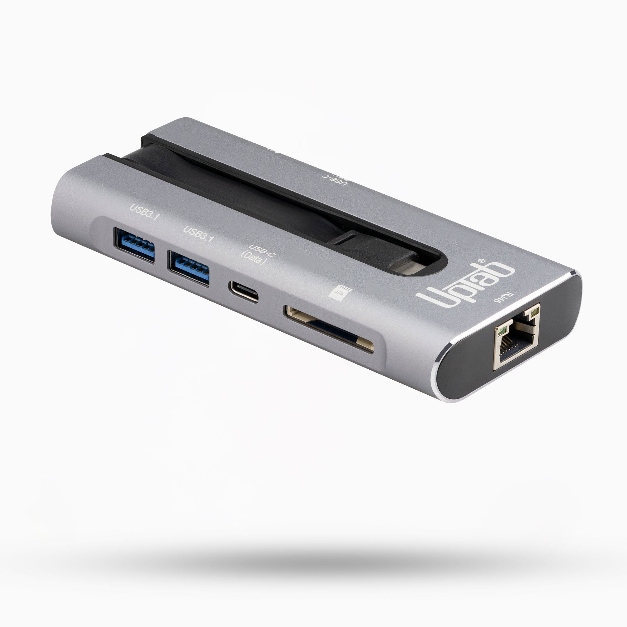 UPTab 8 -Port Hub with HDMI 4k 60Hz USB-C power pass trough SD Card Reader and Ethernet 1 Gbps 